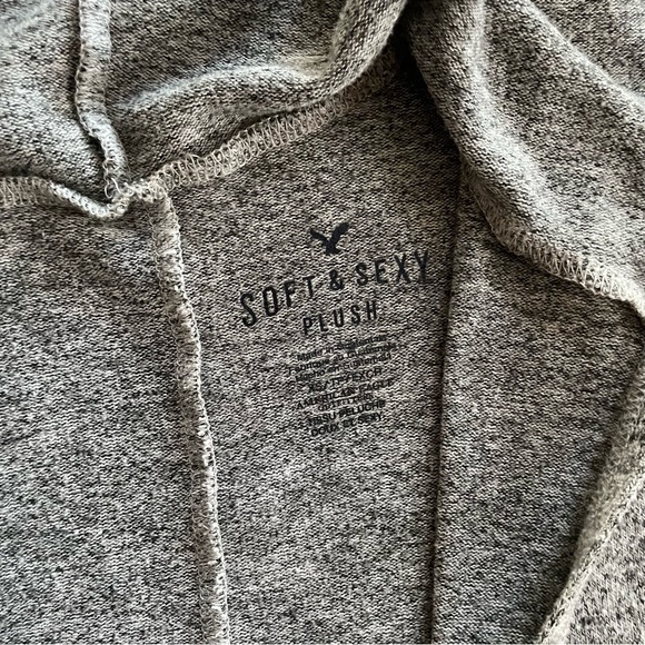 AEO Soft&Sexy Plush Hooded Cardigan Heathered Gray - Picture 5 of 8